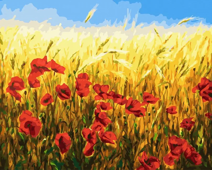 Картина по номерам Brushme Рожь и маки 40x50 см (BRM45506)