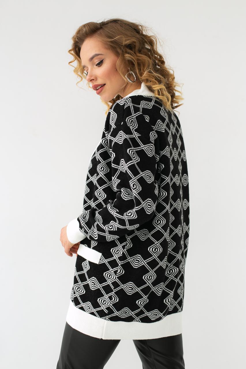 Кардиган прямого силуету Es Peri S Чорний (9528039) - фото 2 Кардиган прямого силуету Es Peri S Чорний (9528039) - фото 2