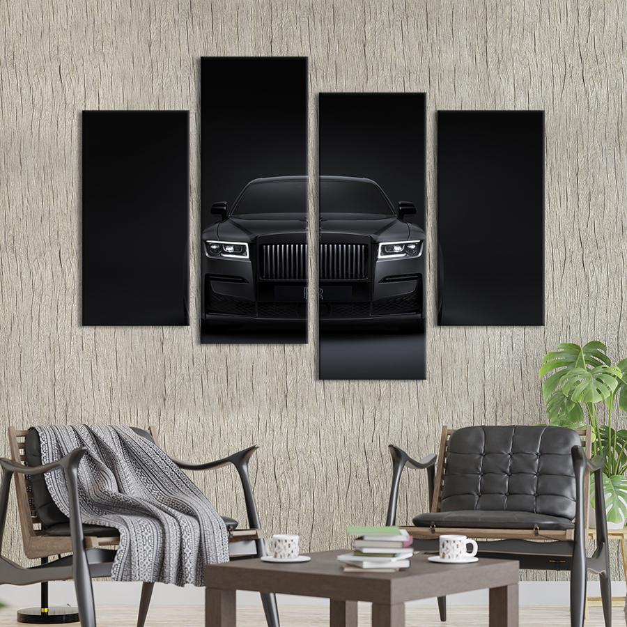 Картина на холсте Шикарное авто Rolls-Royce Black Badge Ghost 149x106 см (1276-42)