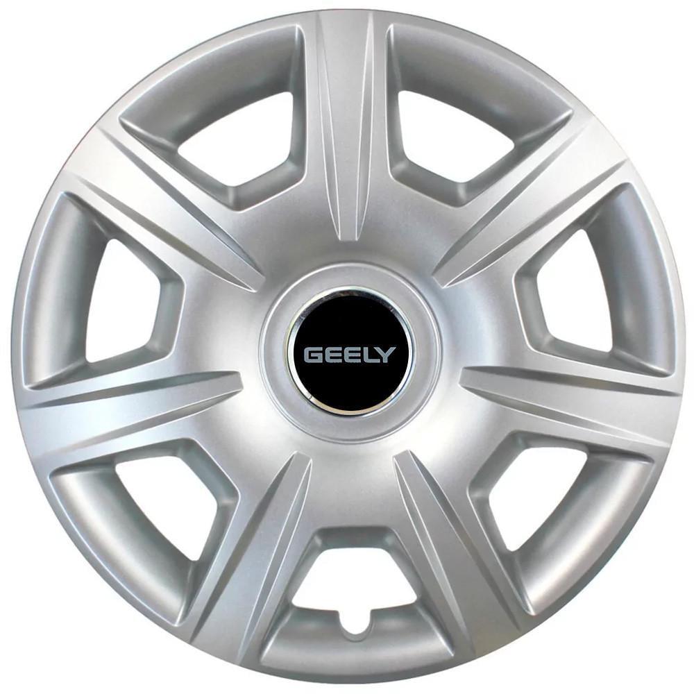 Колпаки SJS 327 с логотипом Geely R15 4 шт. Серебристый