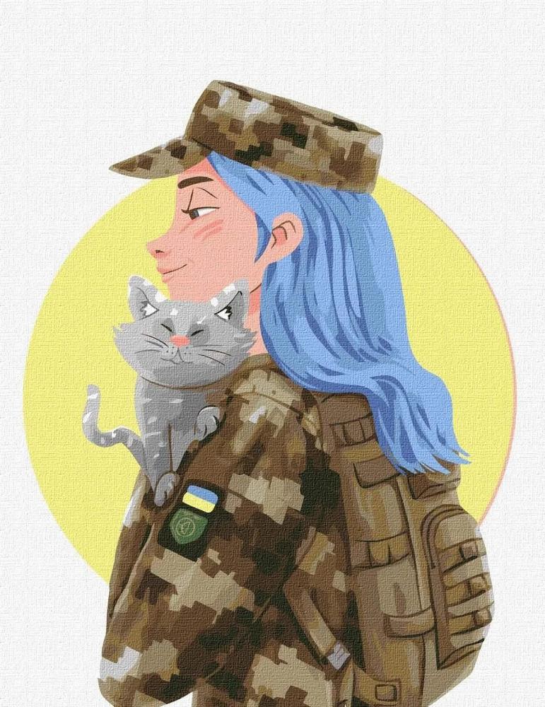 Картина за номерами Ідейка Пухнастий Воїн 30x40 см (KHO4891)