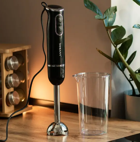 Блендер погружной ручной Sokany SK-1726 с мерным стаканом Черный - фото 5 Блендер погружной ручной Sokany SK-1726 с мерным стаканом Черный - фото 5