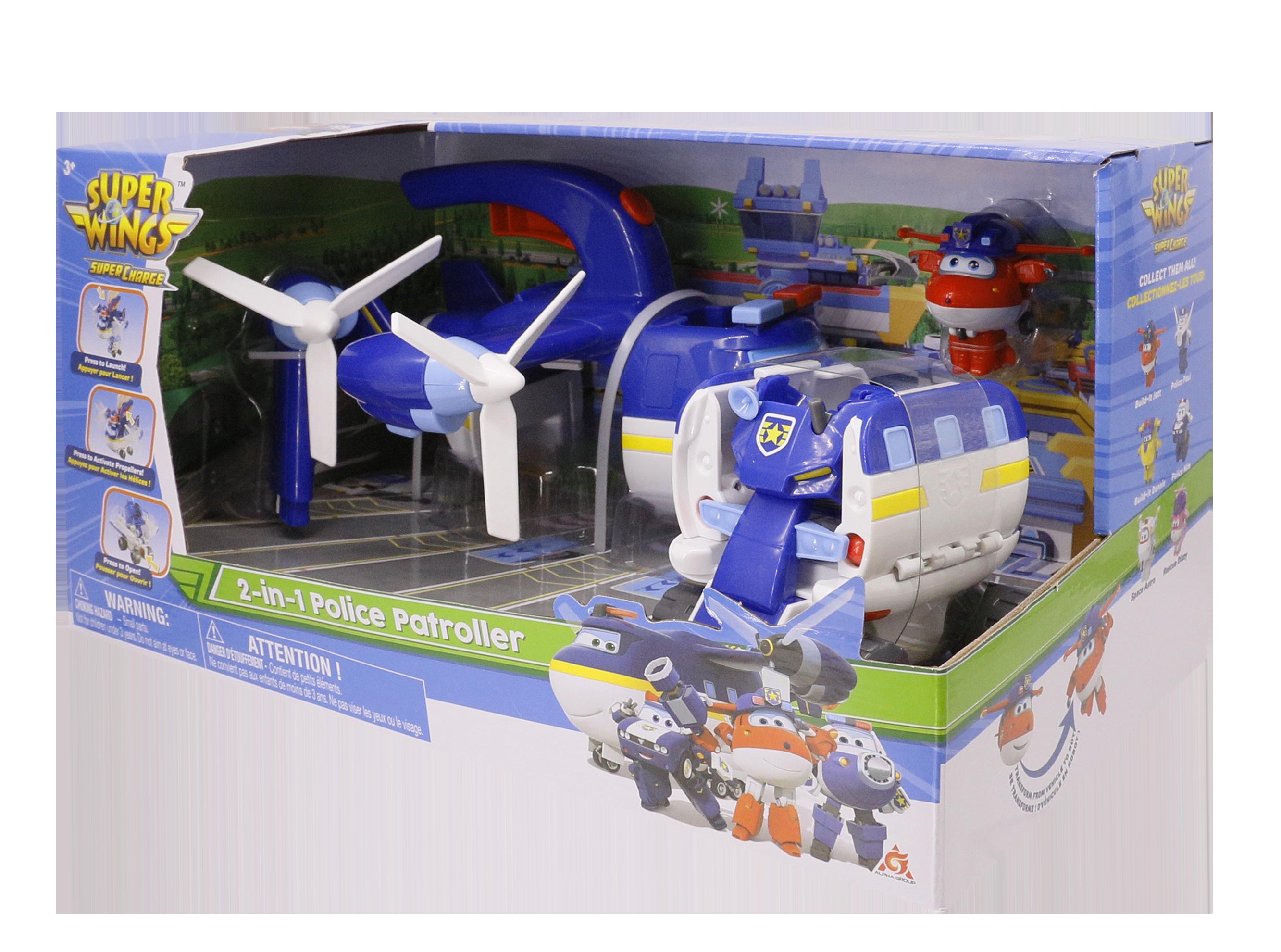 Детский игровой набор Super Wings Patroller Полицейский транспорт 2в1 Синий (EU740834) - фото 8