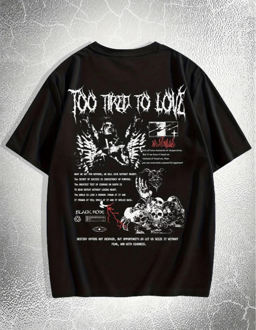 Футболка чоловіча з модним принтом 3XL Чорний (2541401828) - фото 9