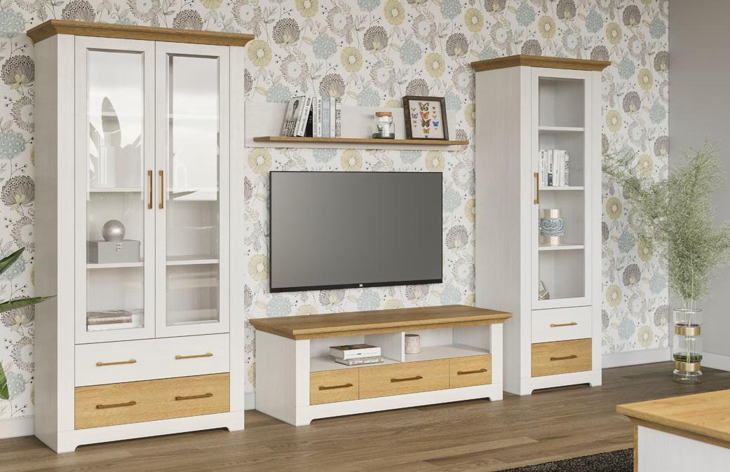 Стенка в гостиную Світ Меблів Валерио 2 Сосна водевиль/Дуб каменный (42199)