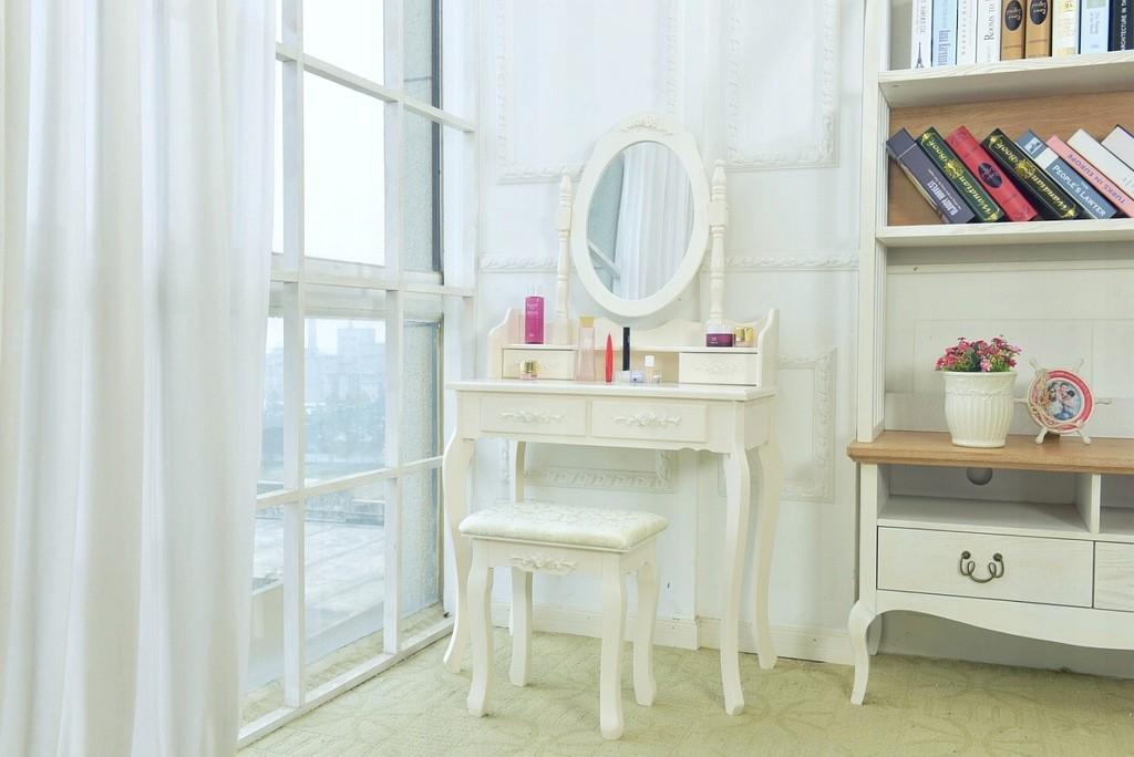 Туалетный столик Care Life с табуретом 75x147x40 см Белый матовый (65460131) - фото 7 Туалетный столик Care Life с табуретом 75x147x40 см Белый матовый (65460131) - фото 7