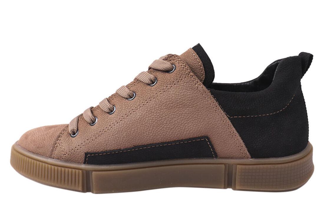 Кеды мужские Visazh из кожи-нубука на низком ходу на шнуровке р. 42 Капучино (208-21DTC) - фото 2 Кеды мужские Visazh из кожи-нубука на низком ходу на шнуровке р. 42 Капучино (208-21DTC) - фото 2