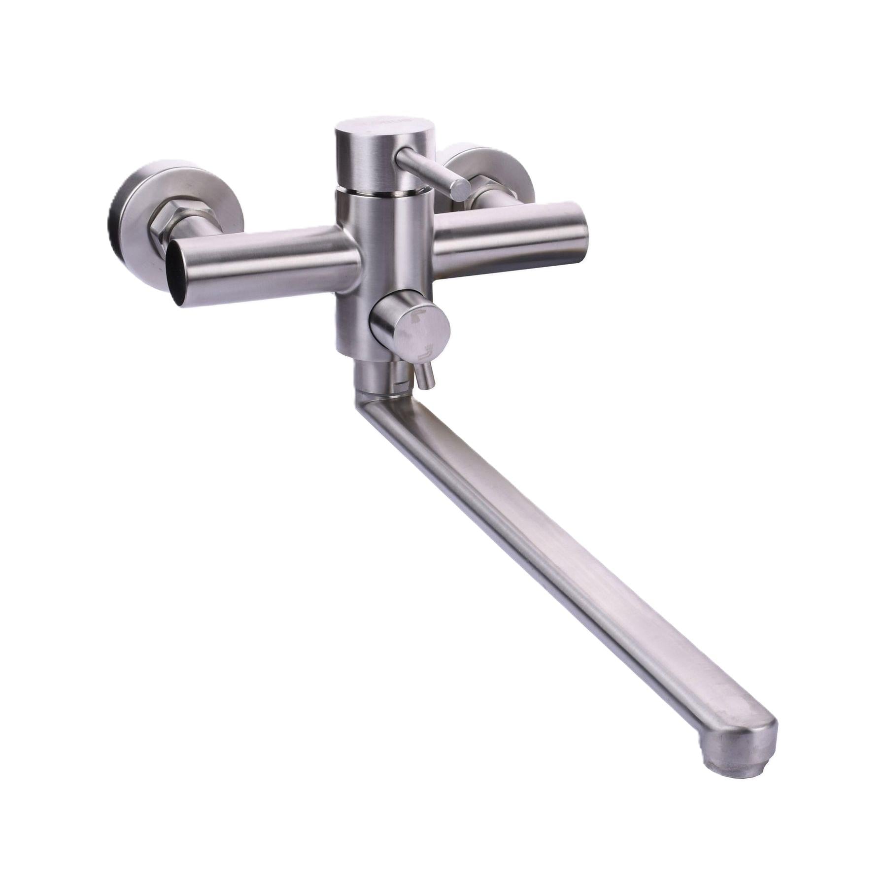 Смеситель для ванны GLux ALPEN SUS-208 с душевым комплектом Сатин (20414)