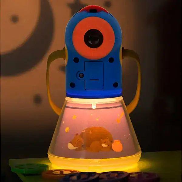 Ночник проектор 3в1 с 8 сказками и фонарем MiDeer с кнопочным переключением (MD1103)