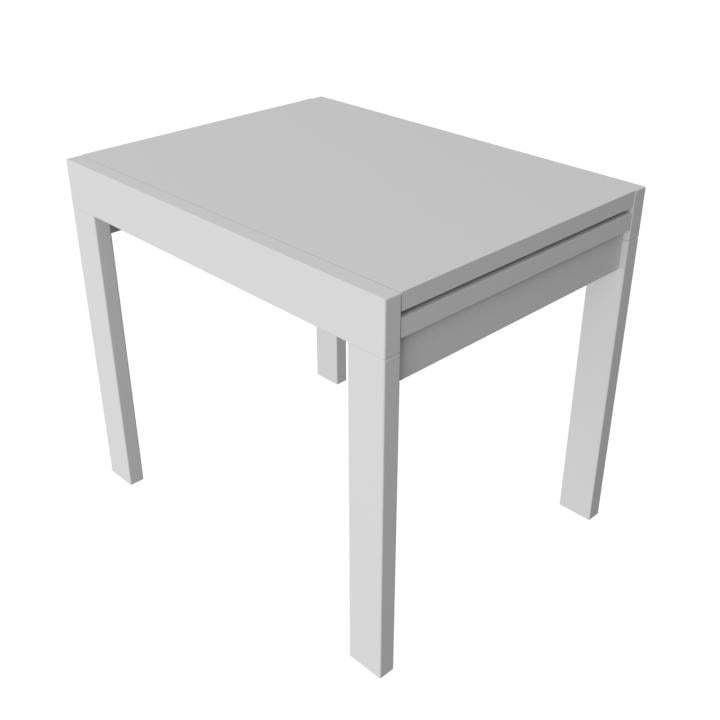 Стол обеденный прямоугольный раскладной Неман Корс дерево/ЛДСП 686х890/890х750 мм Белый (45927)