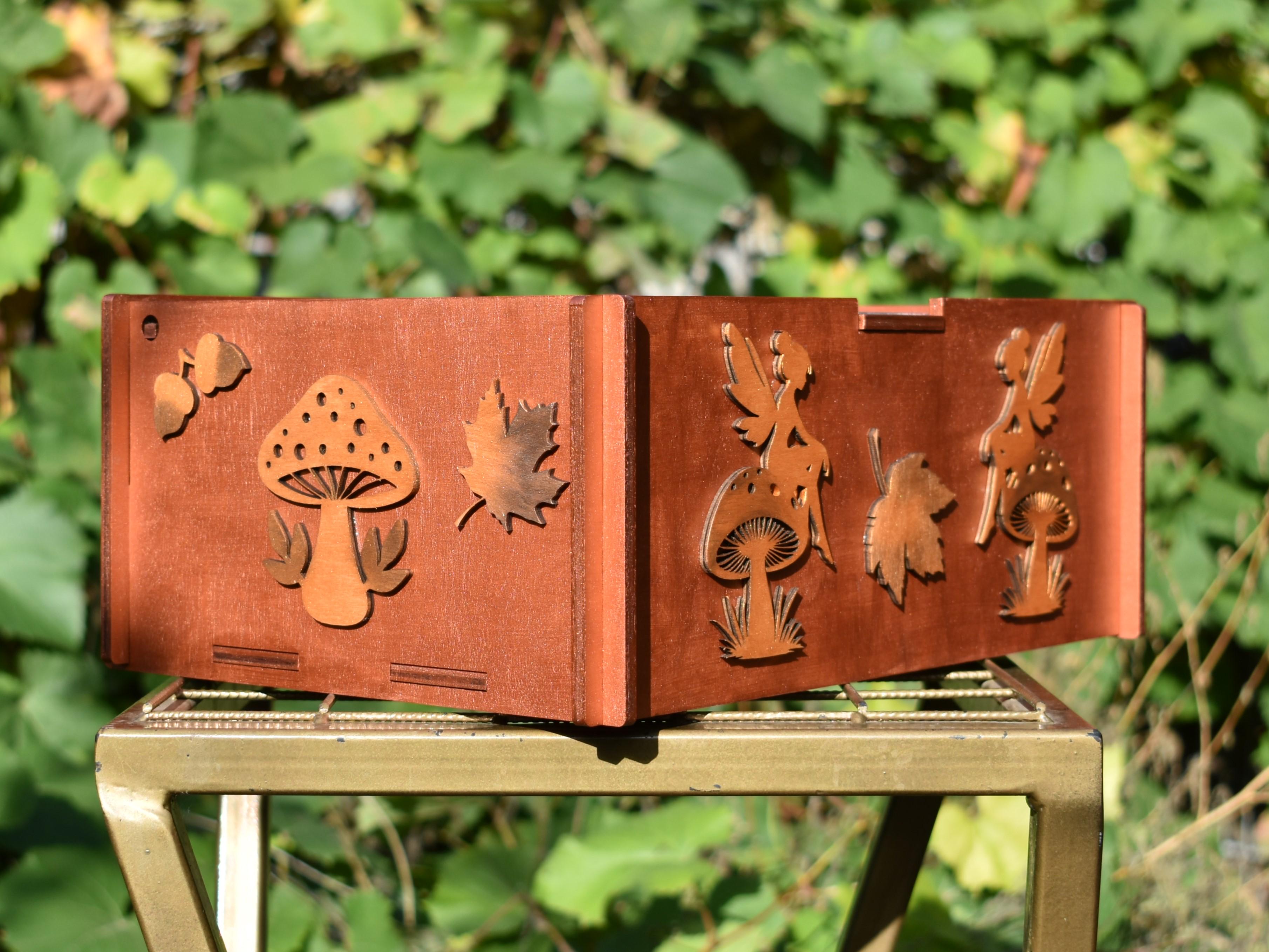 Подарункова коробка Лісовий гном 3D з фанери 20х30х12 см (21683117) - фото 3