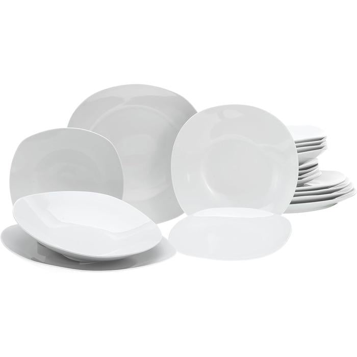 Набор тарелок Creatable Square White на 6 персон 18 пр.