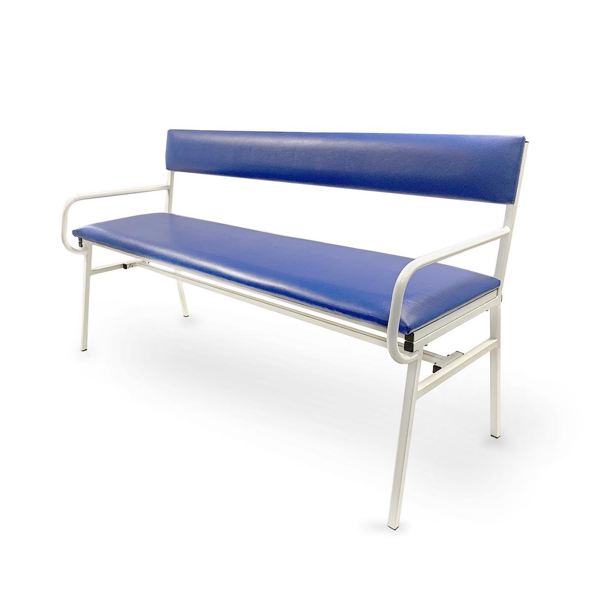 Банкетка медицинская ОМЕГА МБС-3 трехместная со спинкой и поручнями Банкетка медицинская ОМЕГА МБС-3 трехместная со спинкой и поручнями