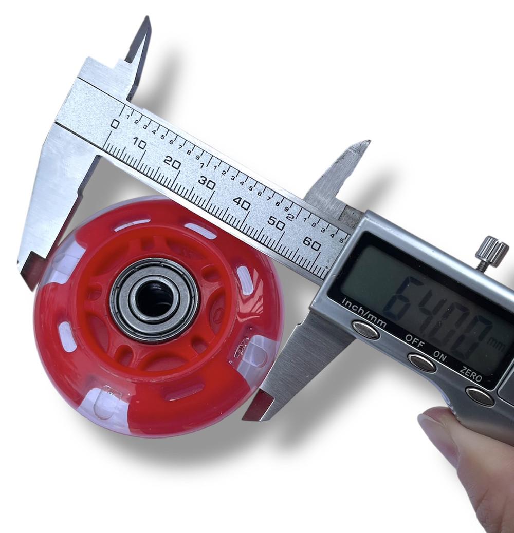 Колесо для самоката/роликів підшипники ABES-7 зі світлом 64 мм Червоний - фото 2