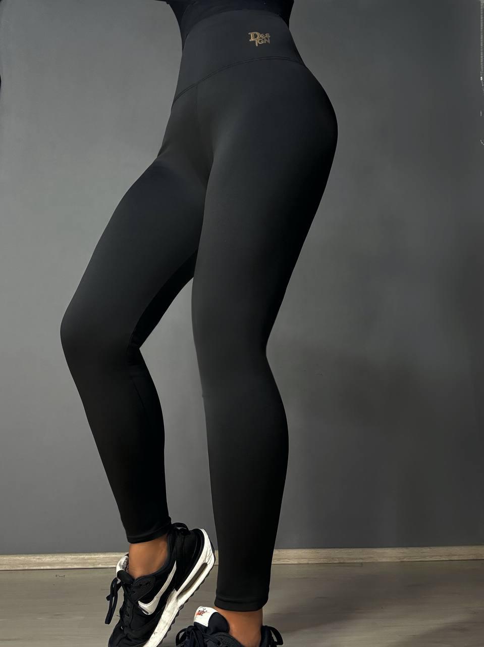 Лосины женские Black cyclone 316 утепленные с широким поясом 2XL Черный (5255)