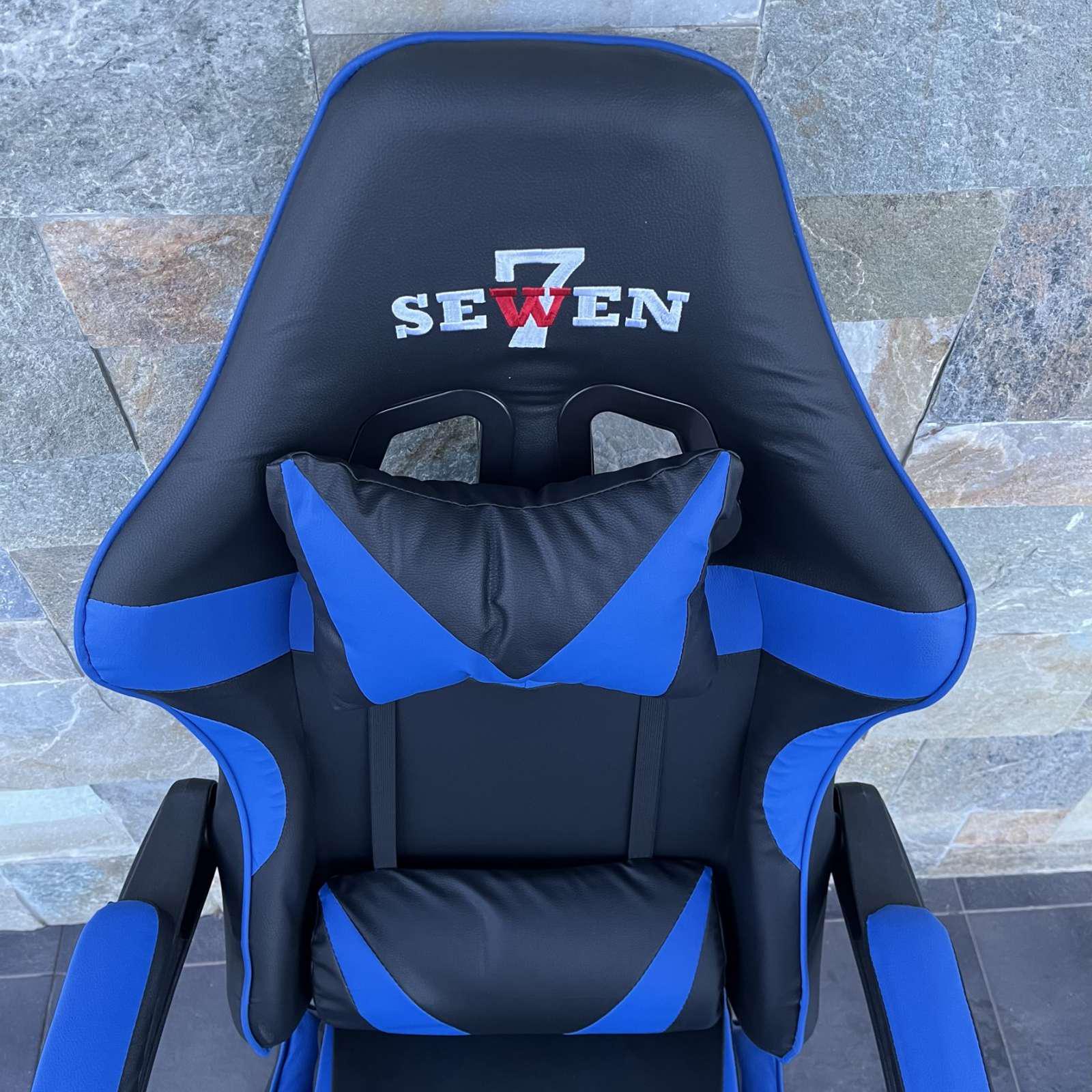 Кресло компьютерное геймерское SEWEN 730 Черный/Синий (9869730) - фото 7 Кресло компьютерное геймерское SEWEN 730 Черный/Синий (9869730) - фото 7