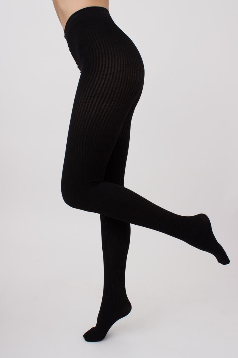 Колготки хлопковые Giulia SHELL с вертикальными полосками р. 2 Black (4823102998367)