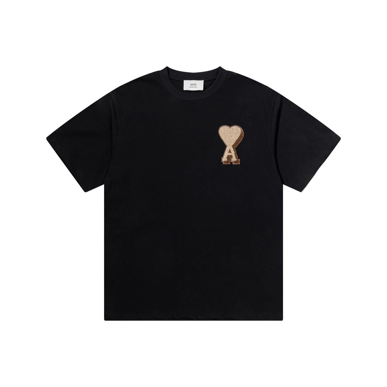 Футболка мужская в стиле AMI Paris Ami De Coeur Patch Big A Heart T-Shirt L Черный (AP12004.2L)