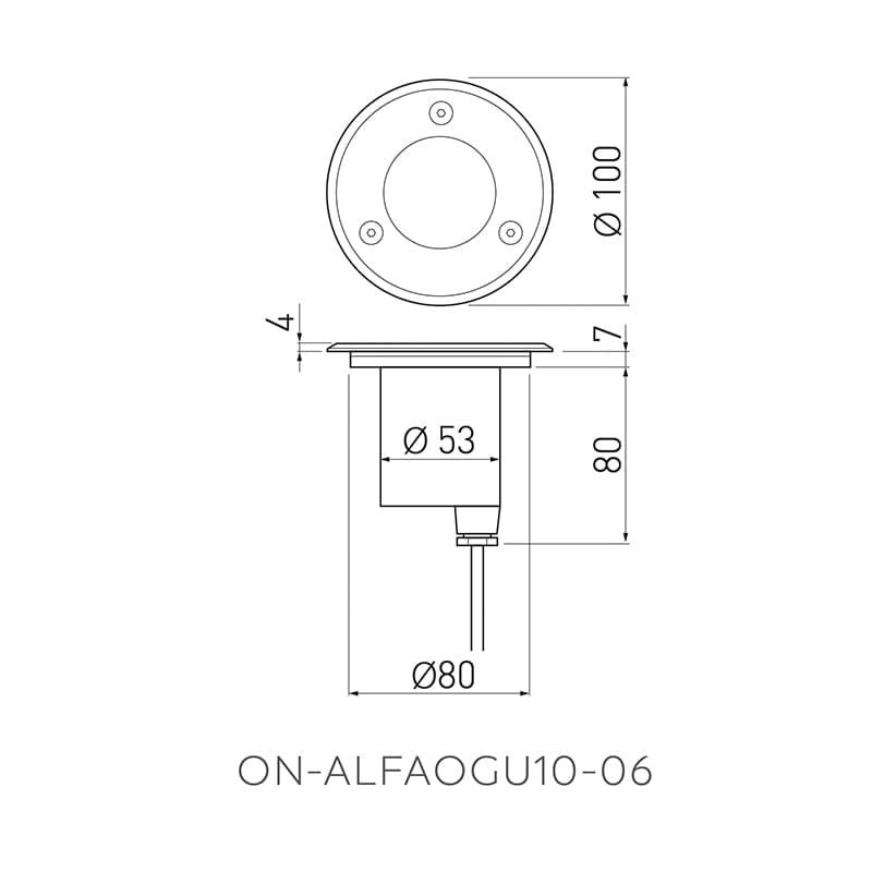 Светильник грунтовый ALFA MINI GU10 10 Вт IP67 круглый инокс Ø 10 см (ON-ALFAOGU10-06-MINI) - фото 2 Светильник грунтовый ALFA MINI GU10 10 Вт IP67 круглый инокс Ø 10 см (ON-ALFAOGU10-06-MINI) - фото 2