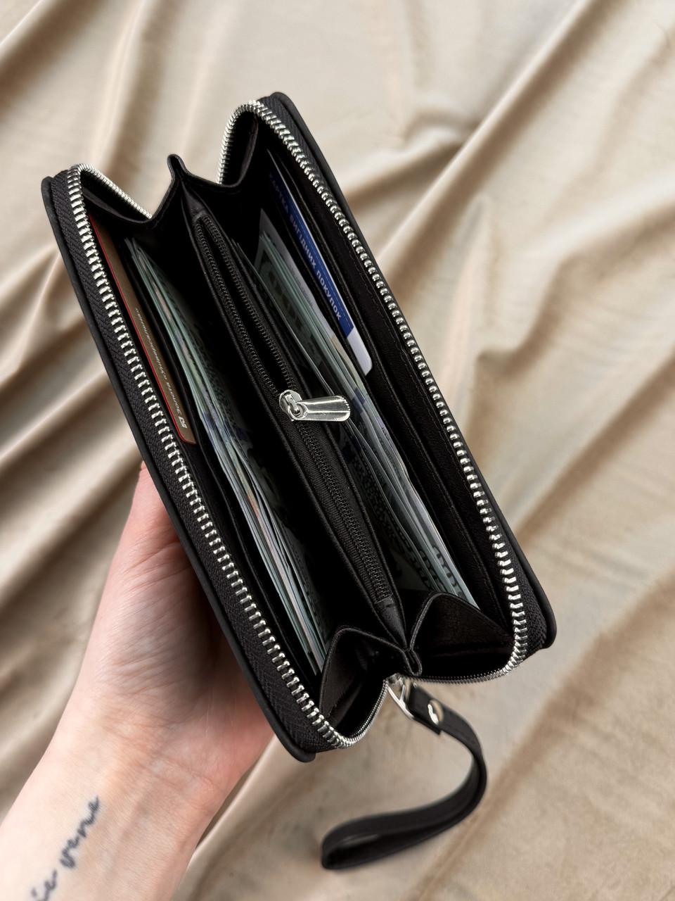 Клатч-гаманець шкіряний з натуральної шкіри Crazy Horse Чорний (2576234712) - фото 5 Клатч-гаманець шкіряний з натуральної шкіри Crazy Horse Чорний (2576234712) - фото 5