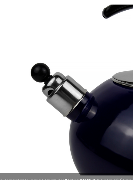 Чайник эмалированный со свистком 2,5л Синий (1039С) - фото 3 Чайник эмалированный со свистком 2,5л Синий (1039С) - фото 3