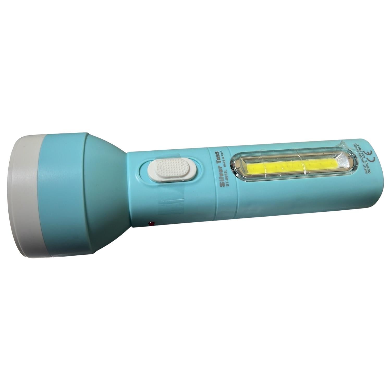 Фонарь ручной аккумуляторный Silver Toss ST-8653 2в1 с COB 4 режима (88229)