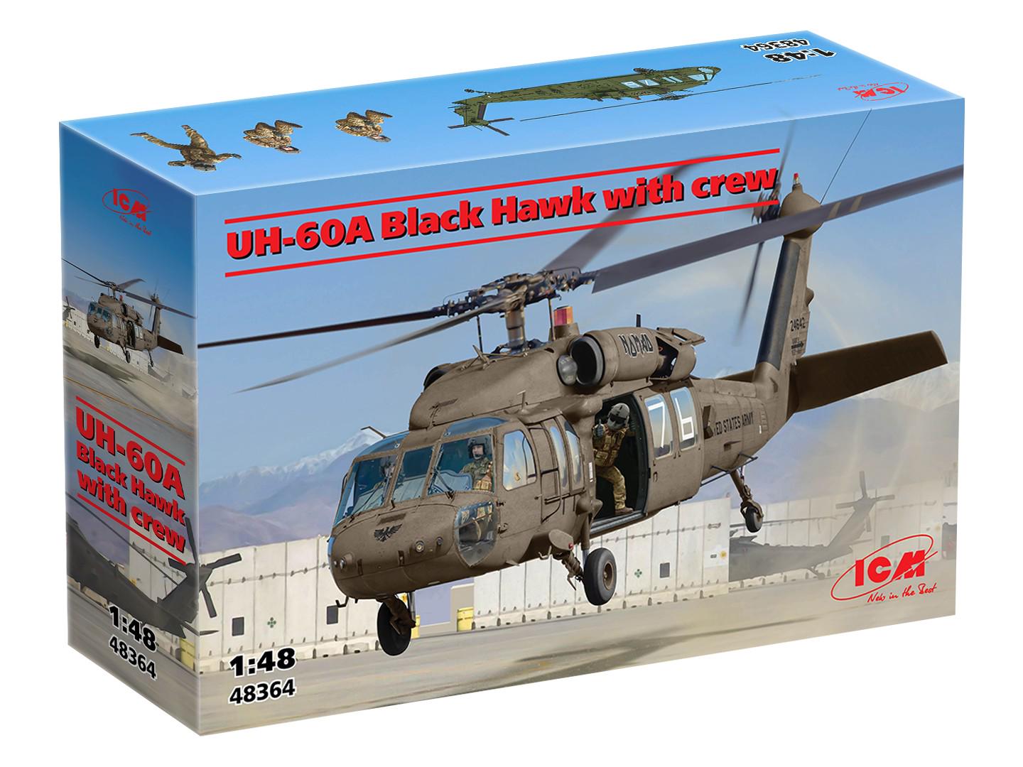 Сборная модель ICM UH-60A Black Hawk с экипажем (48364)