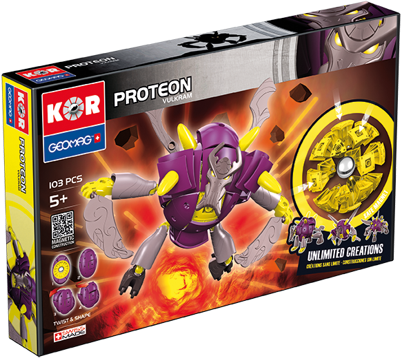 Конструктор магнитный Geomag Proteon vulkram pf.800.633.00 103 дет