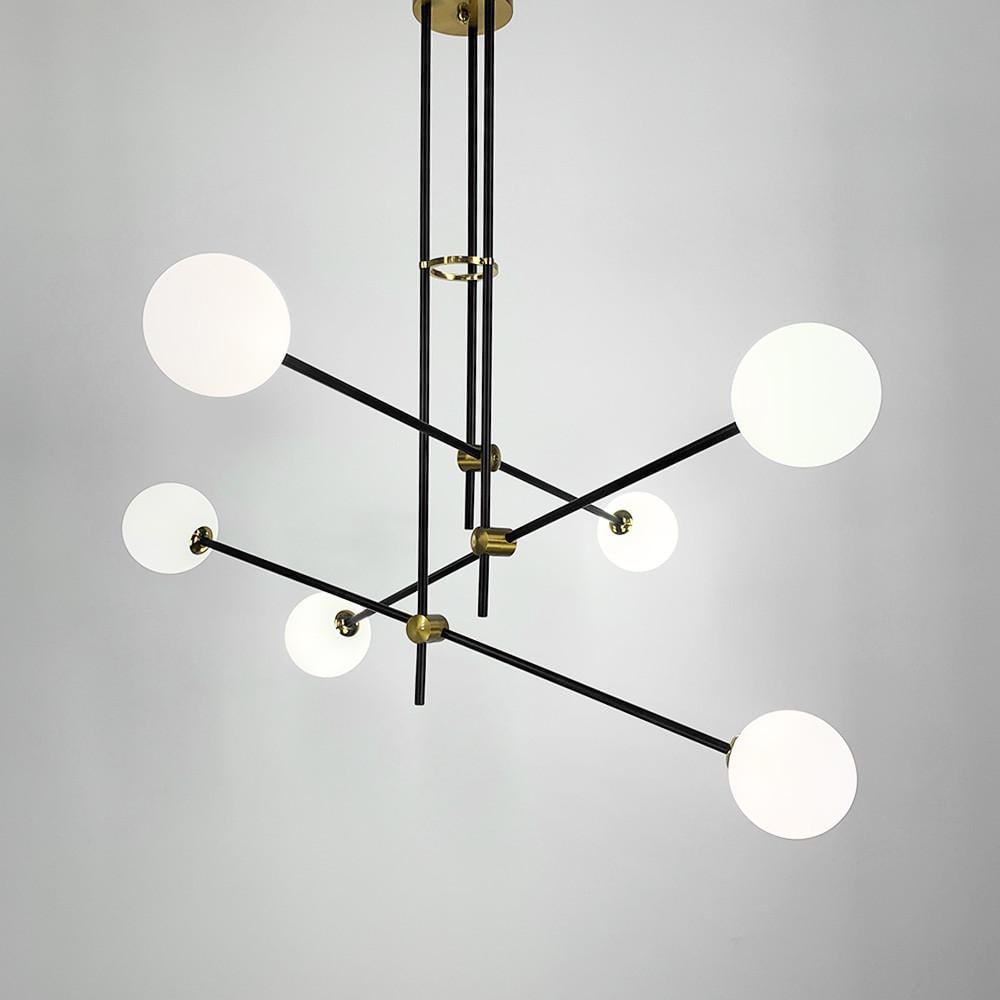 Люстра jacklyn на 6-белых плафонов с регулирующим механизмом Черный (Y8818/6)