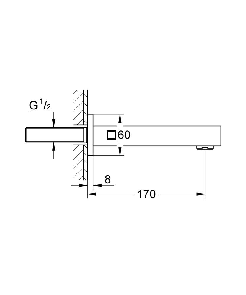 Вилив для ванни Grohe Universal Cube прихованого монтажу 17 см (13303000) - фото 2