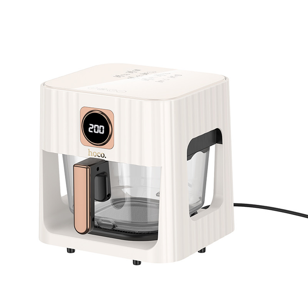 Аерогриль зі склянною чашею та сенсорним екраном Hoco HE22/4,5 л/1100W Білий (HE22) - фото 2
