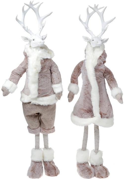 Фигура декоративная Олень в бежевом пальто 93 см - фото 3 Фигура декоративная Олень в бежевом пальто 93 см - фото 3