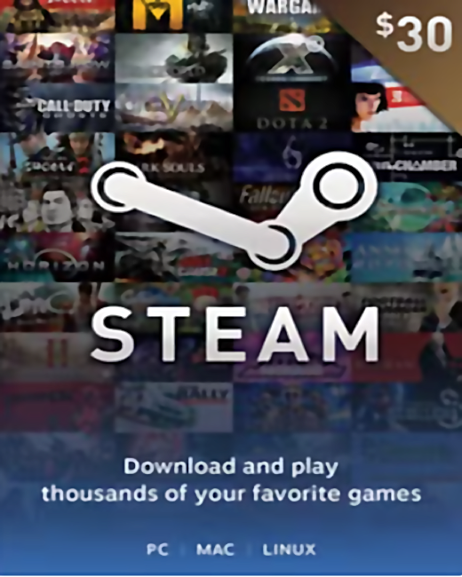 Подарочная карта Steam на 30 долларов США только для USD