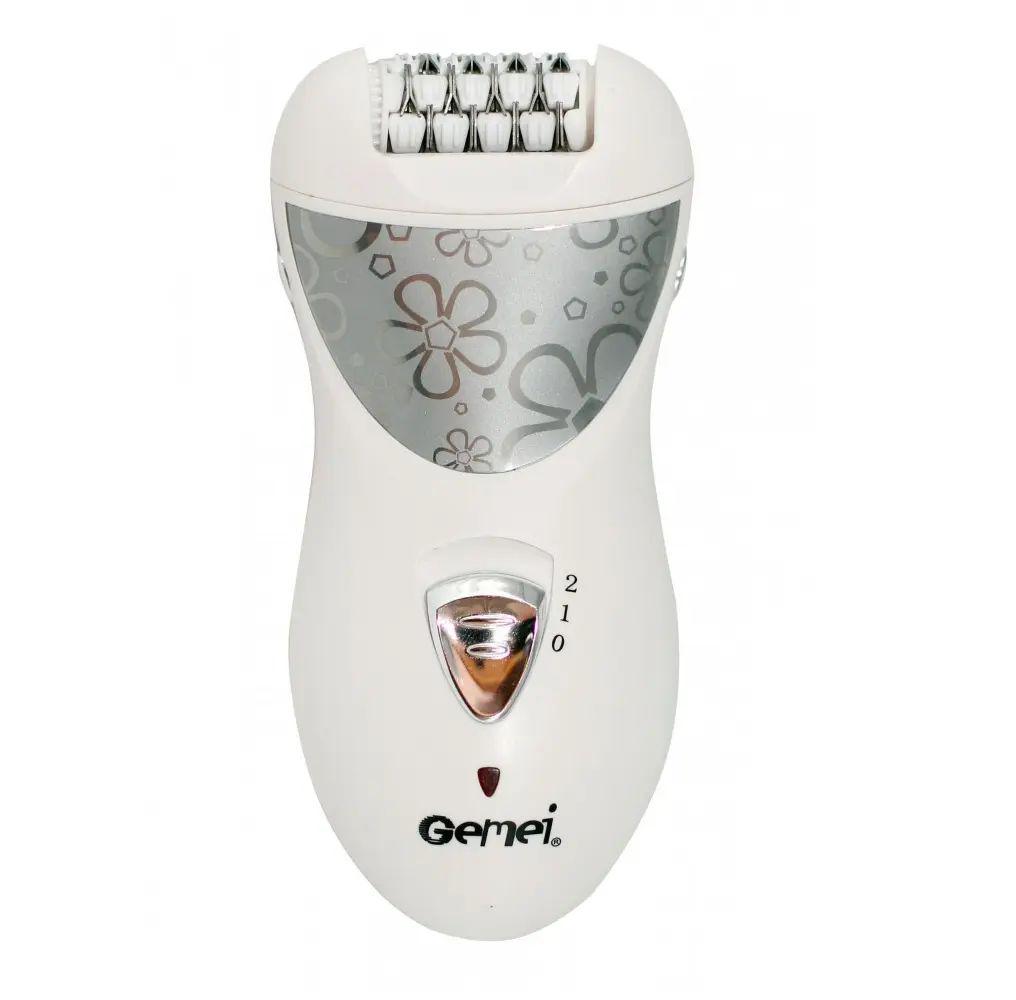 Епілятор пемза для сухої епіляції Gemei GM 3061 4в1 акумуляторний з 2 швидкостями 4 насадками та щіточкою для очищення Епілятор пемза для сухої епіляції Gemei GM 3061 4в1 акумуляторний з 2 швидкостями 4 насадками та щіточкою для очищення