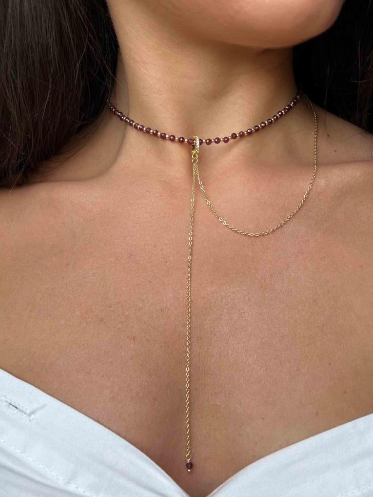 Кольє-краватка з гранату (5522) - фото 4 Кольє-краватка з гранату (5522) - фото 4