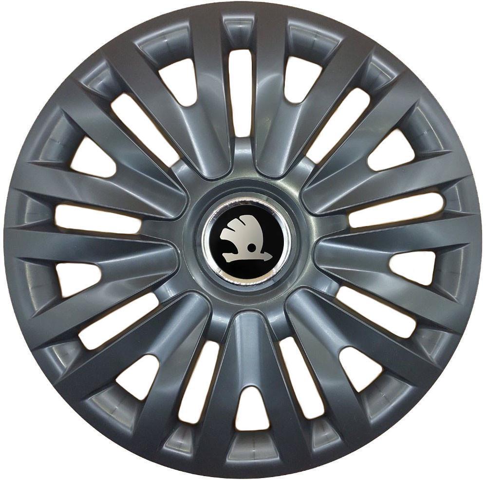 Колпаки автомобильные R15 SJS Skoda 313 4 шт. Черный