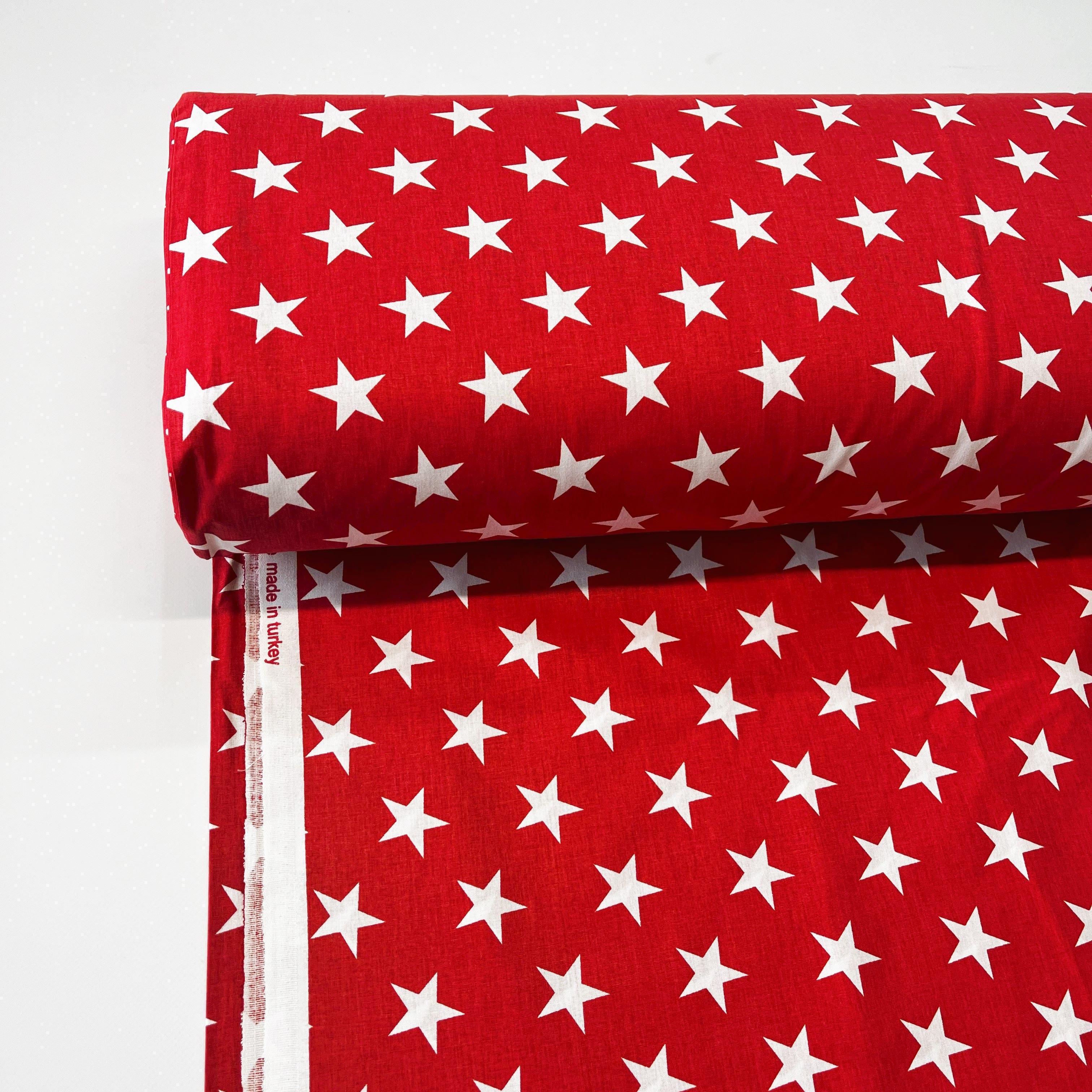 Ткань для постельного белья ранфорс звездочки 240 см Красный (М02008/13)