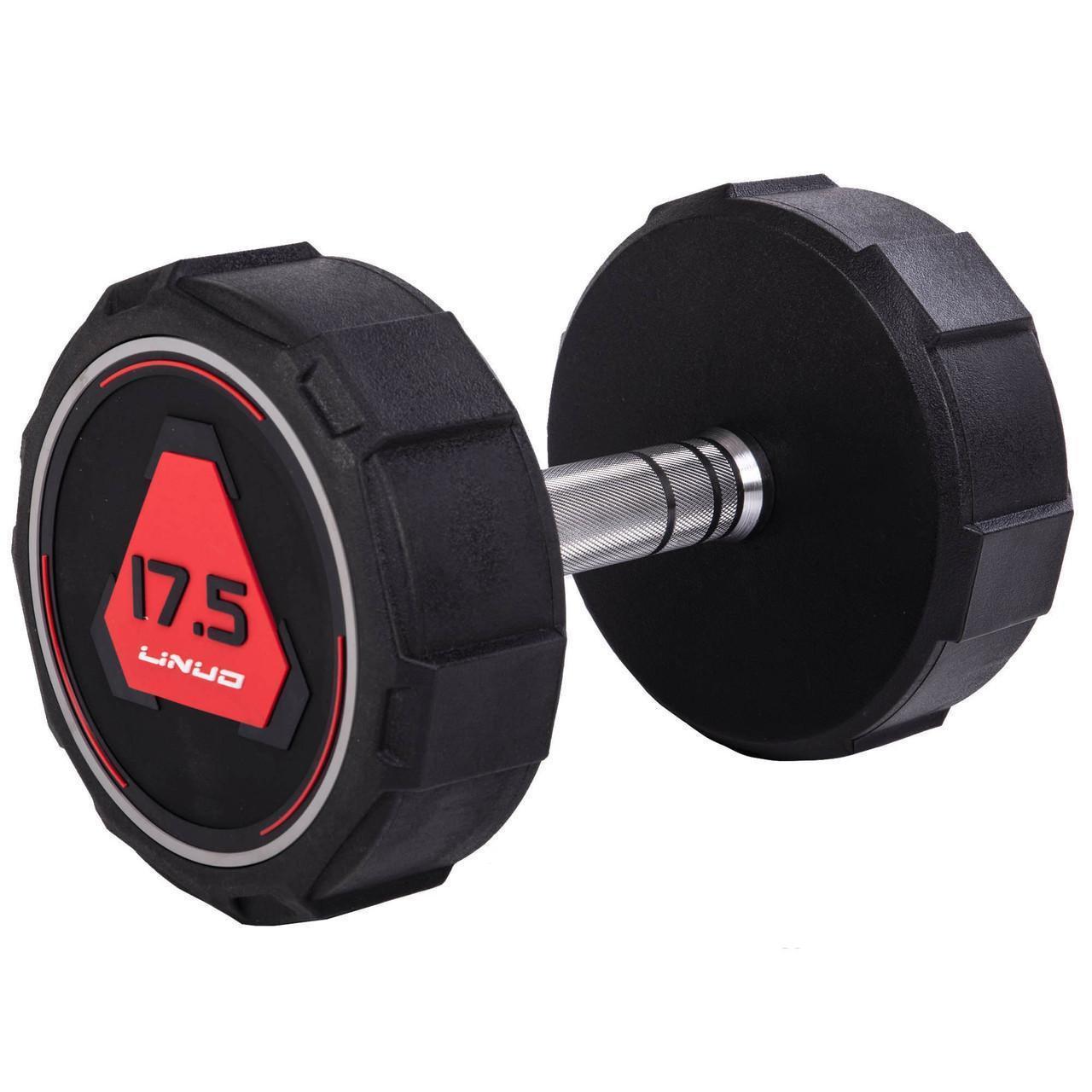 Гантель цільна LI NUO TA-3618-17_5 з поліуретановим покриттям 17,5 кг (2532854863) - фото 1