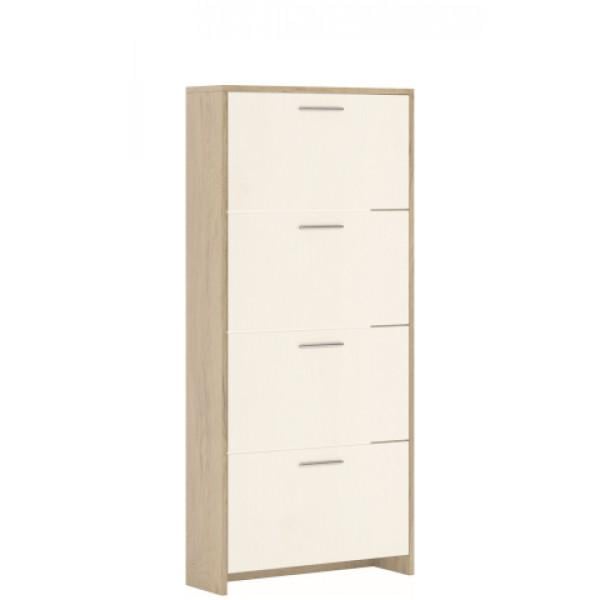 Тумба для обуви 4Д в прихожую Рене Світ Меблів из ДСП Дуб Белый/Сатин Тумба для обуви 4Д в прихожую Рене Світ Меблів из ДСП Дуб Белый/Сатин