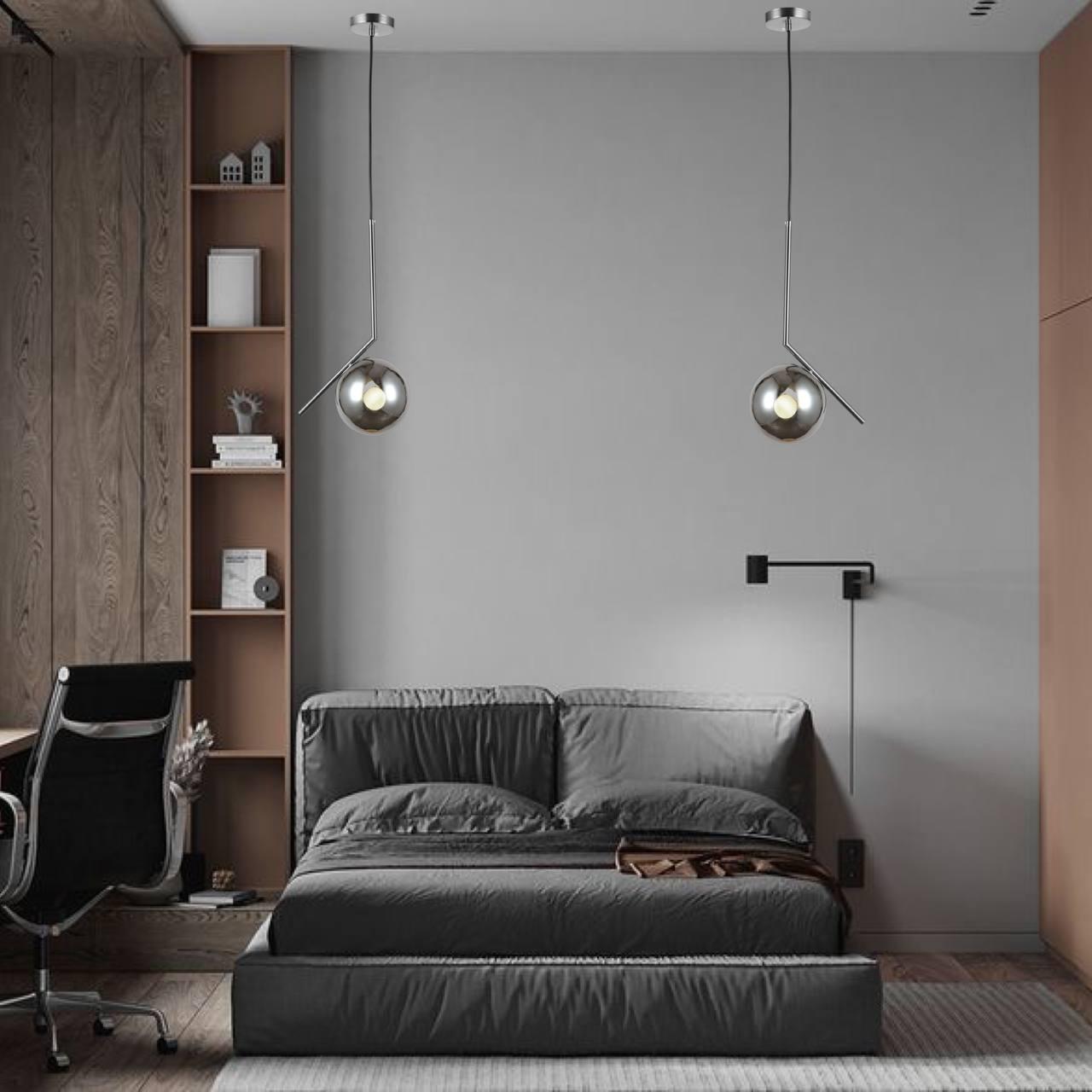 Підвіс скляний Срібний (916-3814-1 CR+BK) - фото 2 Підвіс скляний Срібний (916-3814-1 CR+BK) - фото 2