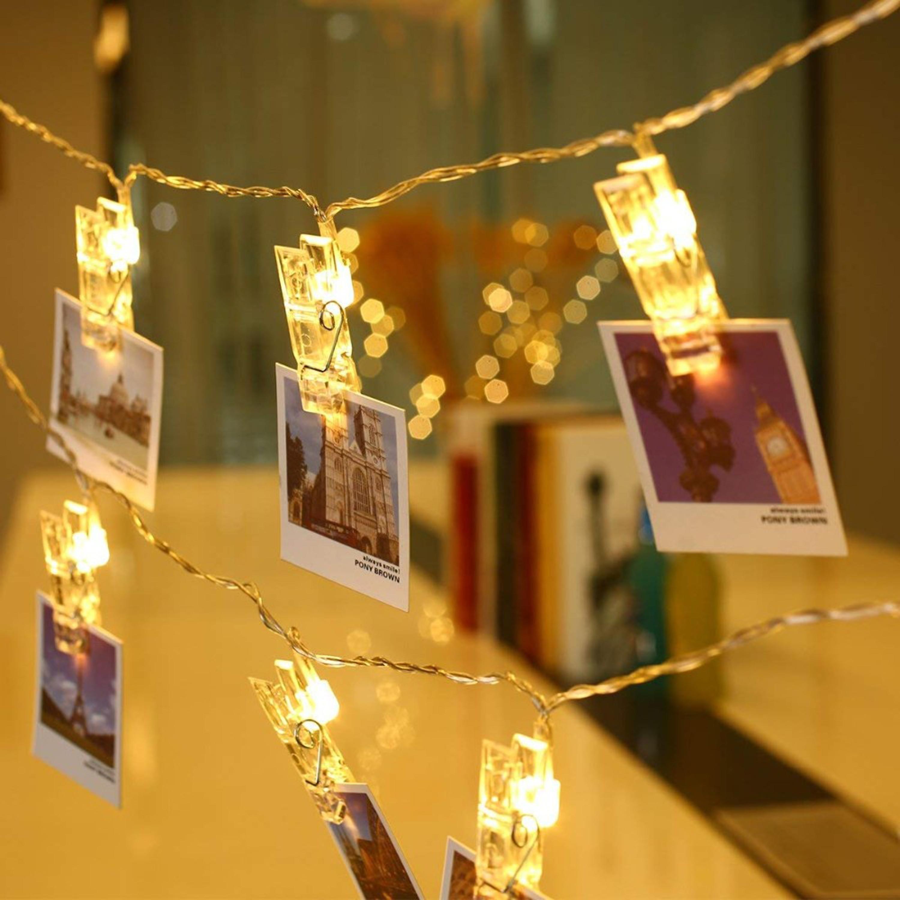 Гирлянда светодиодная с прищепками для фото 2 м USB питание через PowerBank Белый теплый (WLS-2331W-2) - фото 3 Гирлянда светодиодная с прищепками для фото 2 м USB питание через PowerBank Белый теплый (WLS-2331W-2) - фото 3