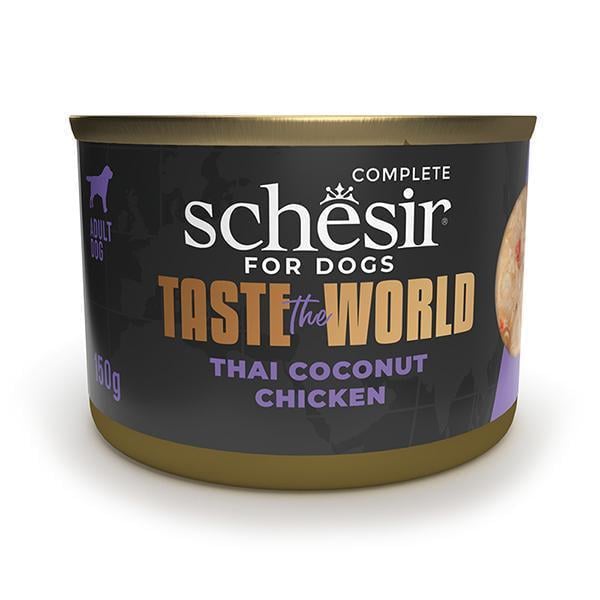 Корм влажный для собак Schesir Wet Taste the World Chicken Thai курица по-тайски консервы в бульоне 150 г (122551)