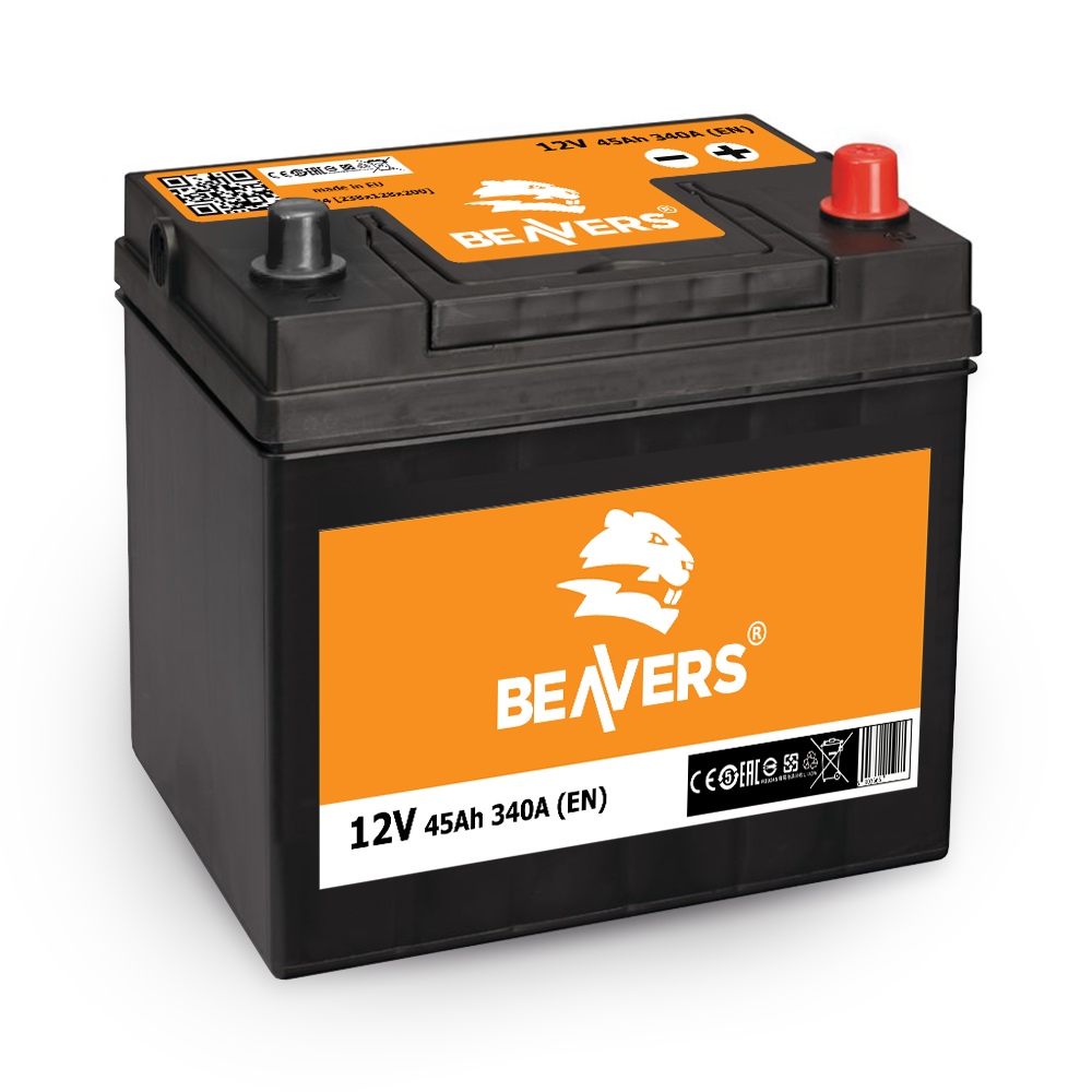 Акумулятор BEAVERS 6СТ-45 R+ ASIA 340А