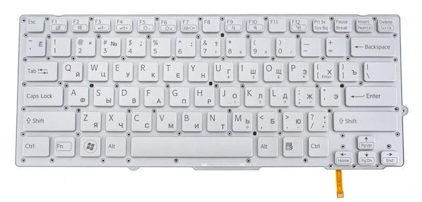 Клавиатура для ноутбука Sony VPC-SB/VPC-SD series rus подсветка клавиш Silver (184715)