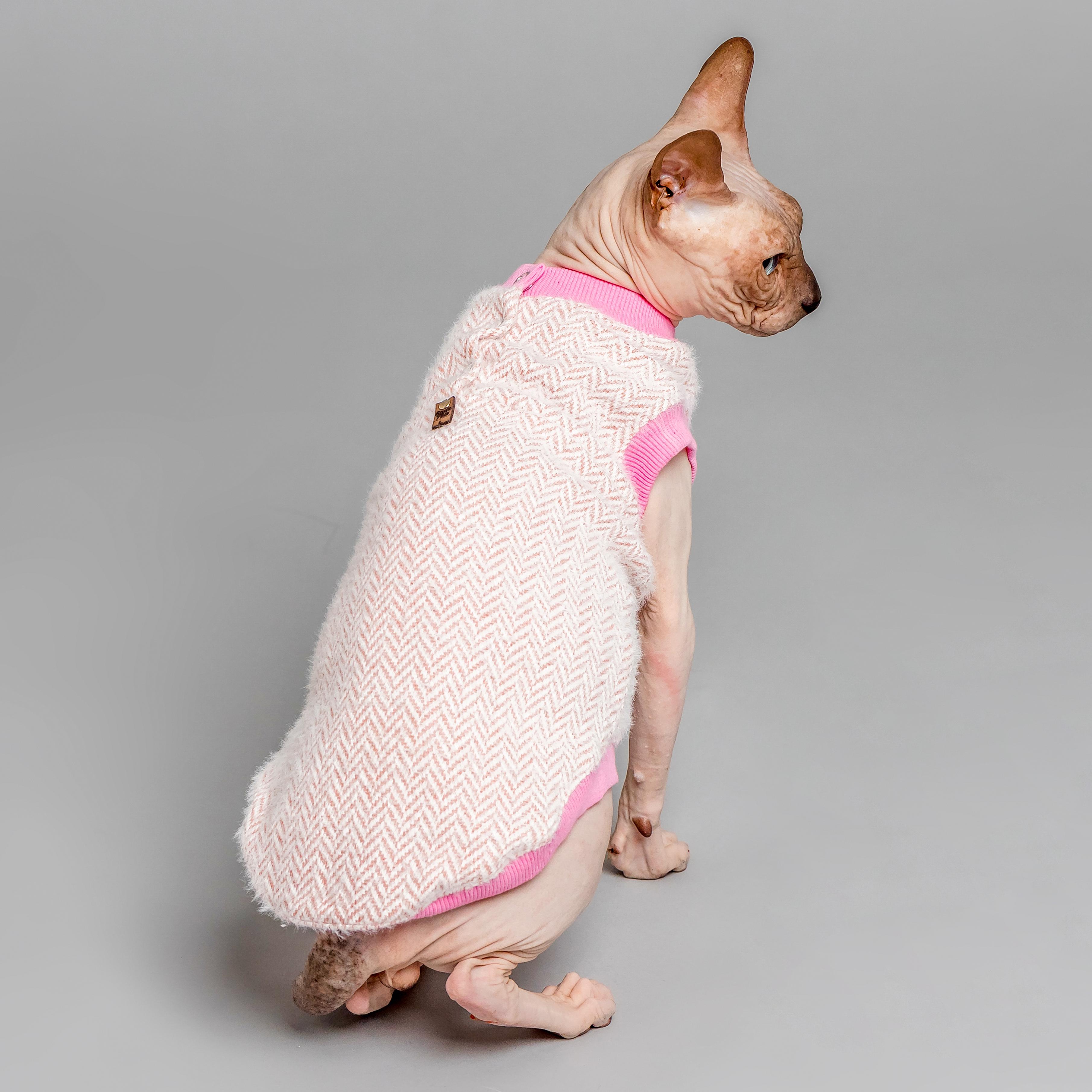 Кофта для котів без рукавів тепла Style Pets Ялинка XXL Pink (459XXL) - фото 2