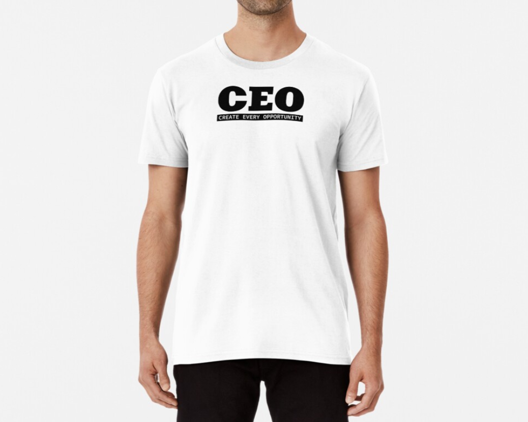 Футболка чоловіча Stedman з принтом Ceo create every opportunity М Білий (ПН70-8)
