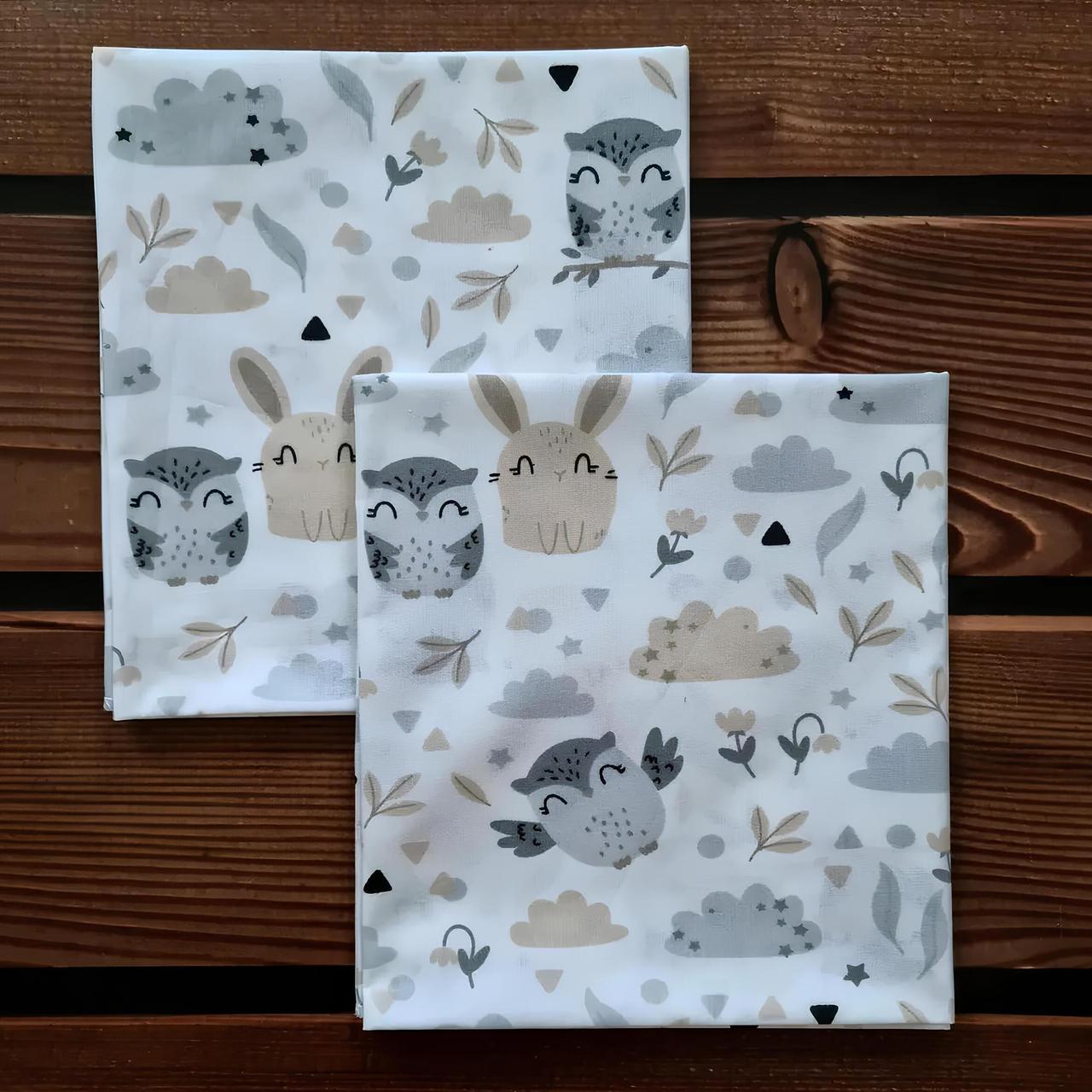 Пеленка детская BST из натуральной хлопковой ткани 2 шт. 90х80 см Бежевый/Серый (2166776577)