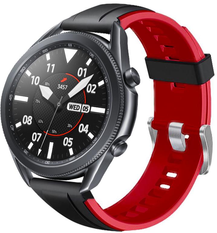 Ремінець Coholl для Galaxy Watch 3 45 мм 22 мм Black/Red (19177)