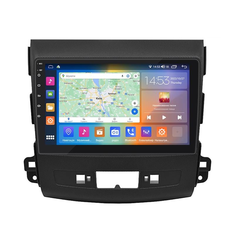 Штатная магнитола 9" Lesko для Mitsubishi Outlander II 2005-2009 4/64Gb CarPlay 4G Wi-Fi GPS Prime Митцубиси