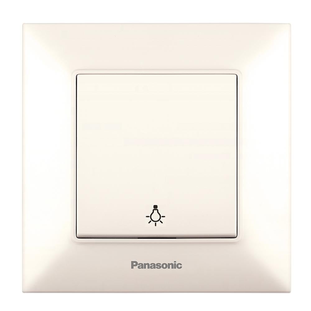 Выключатель Panasonic Arkedia Slim кнопочный Кремовый (22885)